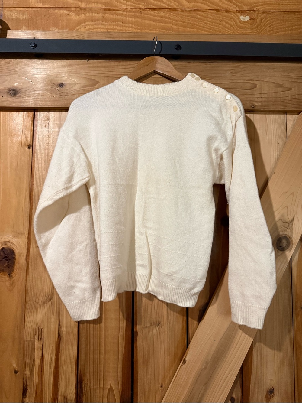 Vintage Pendleton Cream Button-Shoulder Crew Neck Sweater Capsule Bundle - Picture 3 of 12